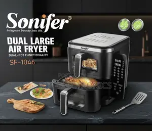 Sonifer Air Fryer Dual Large – 5.5L + 5.5L 2800W Max Power  11L, 2800W
