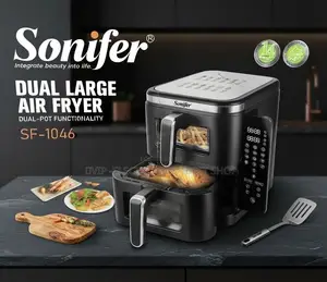 Sonifer Air Fryer Dual Large – 5.5L + 5.5L 2800W Max Power  11L, 2800W