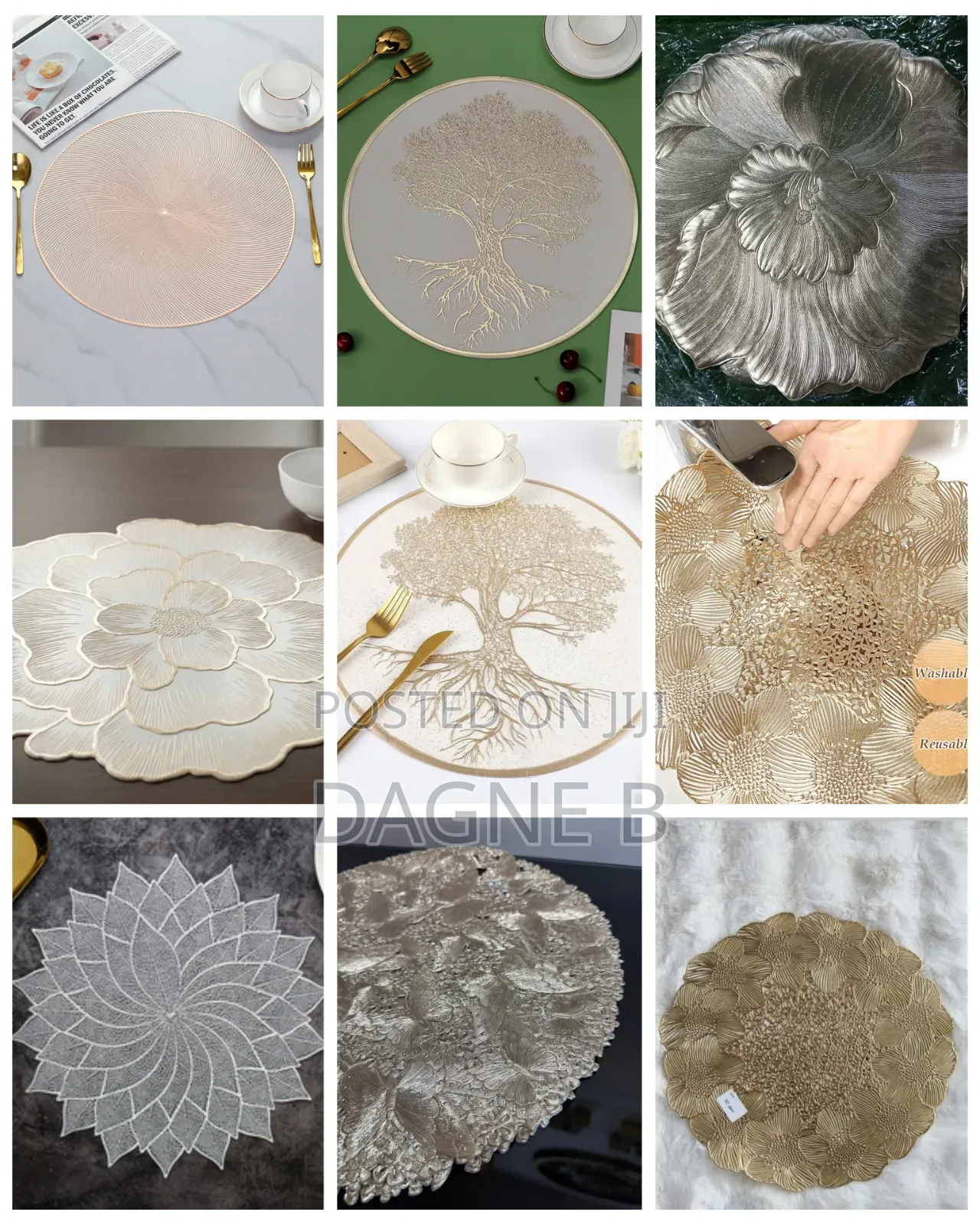 Table Mat Elegant Design ጥራት ያለዉ ክብ ዲዛይን የጠረጴዛ ምንጣፍ