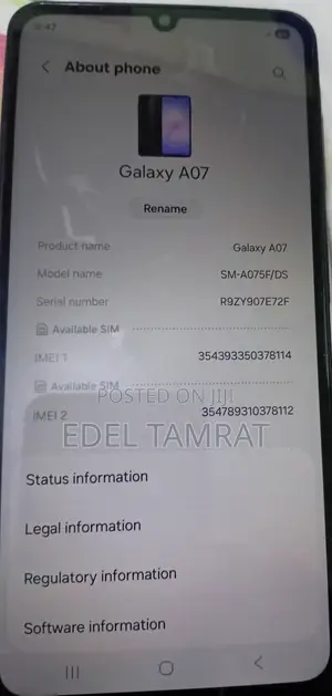 New Samsung Galaxy A07 4G 64 GB Black