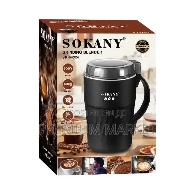 Coffee Grinder Sokany የቡና እና ደርቅ ቅመማቅመም መፍጫ
