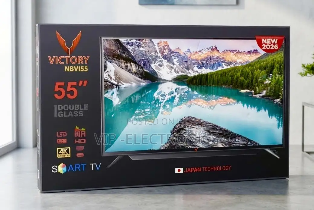 VICTORY 55 Inch TV Smart 4K UHD LED TV – NBV155 | Double Glass 🔥📺