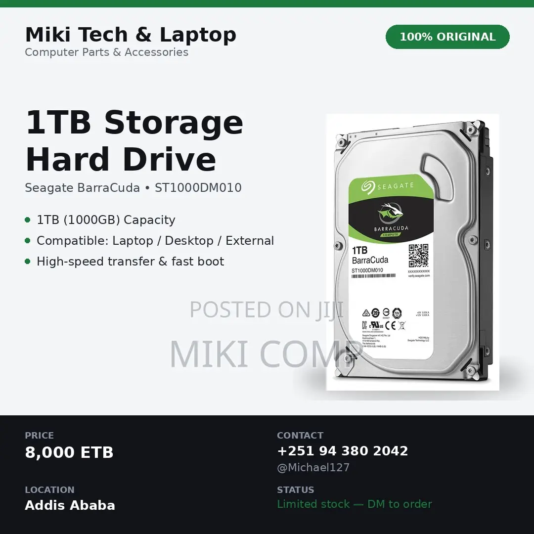1 TB Internal Harddisk