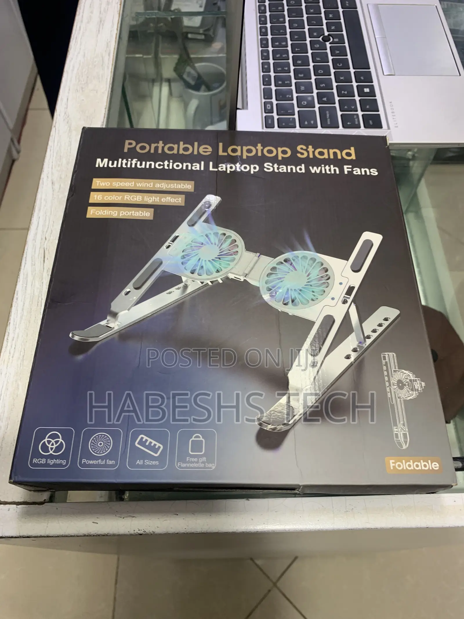 🔥Portabl Laptop Fan and Stand   ✅