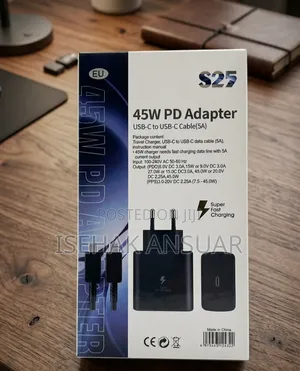 ኦሪጅናል 45w S25 Pd Fast Charger With USB-C to USB-C 5a Cable