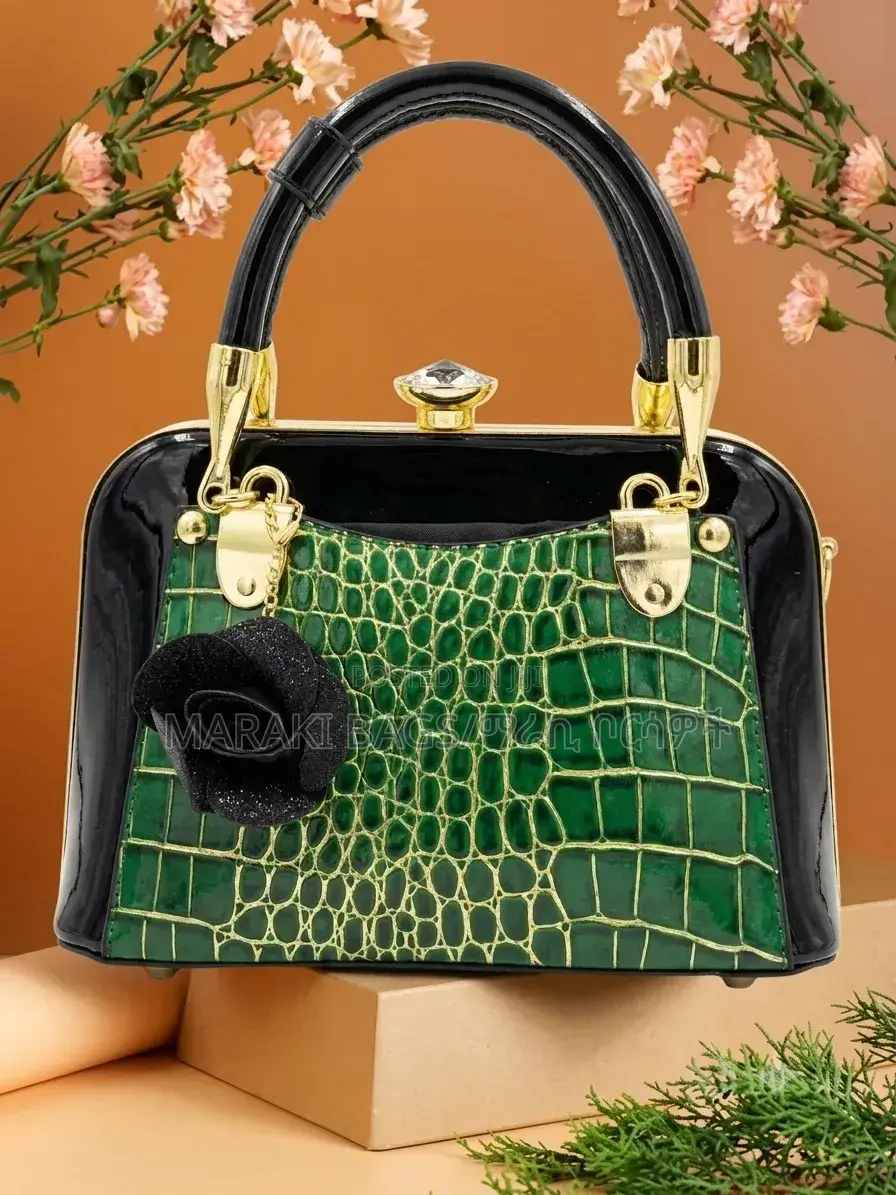 Green Crocodile Pattern Handbag