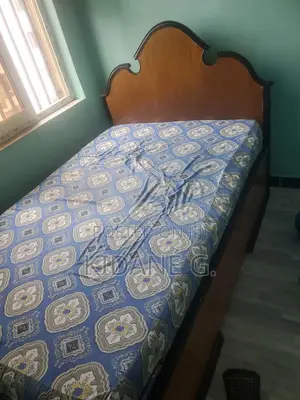 1.20ሜ አልጋ/1.20m Bed+ችፑድ+ፍራሽ፣. ቦታ፡ ብርጭቆ 40/60