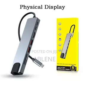 8 In1  Type C Hub Adapter Includes USB ,Pd ,4k Hdmi Output, Rj45