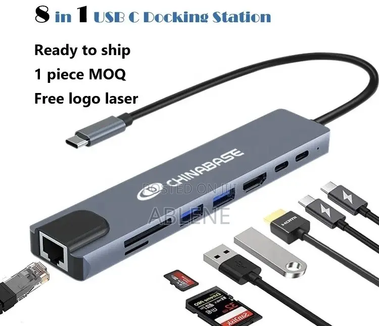 8 in 1 Type C to 8 Port Hub Adapter