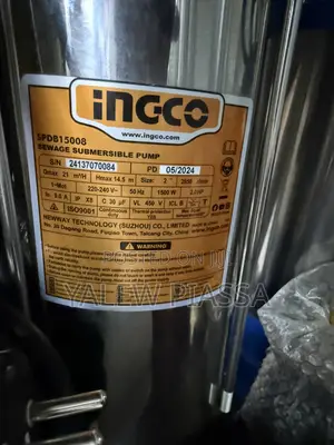 Ingco SPDB15008 2.0 HP Sewage Submersible Pump Manufactured
