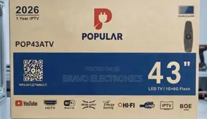 POPULAR TV 43-Inch Smart LED TV. Built-in Wi-Fi, YouTube, IPTV