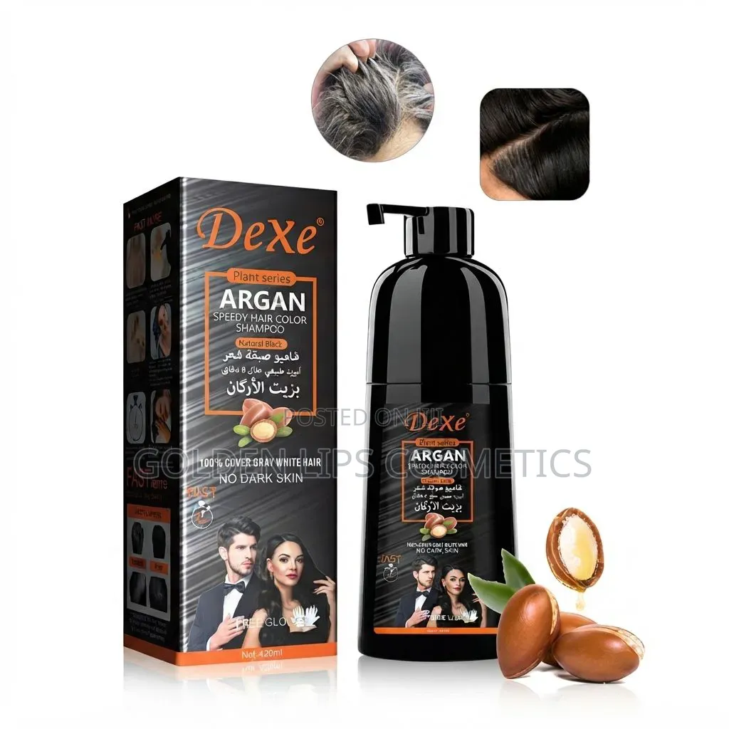 Dexe Argan Speedy Dark Brown Hair Color Shampoo 420ml