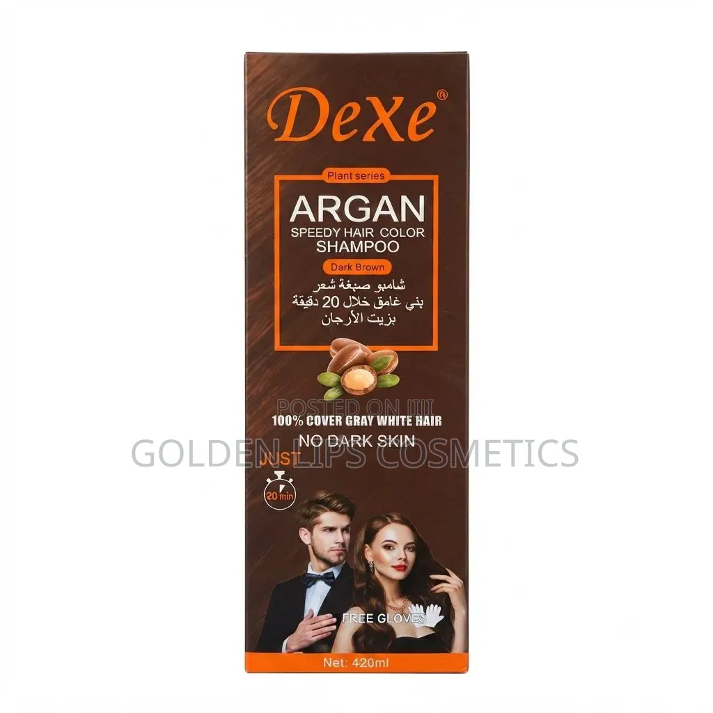 Dexe Argan Speedy Dark Brown Hair Color Shampoo 420ml