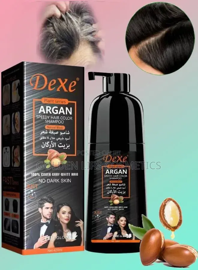 Dexe Argan Speedy Dark Brown Hair Color Shampoo 420ml