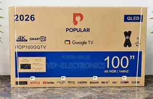 POPULAR 100 Inch TV 4K HDR 144Hz Google Smart QLED TV – POP100GQTV 🔥📺