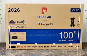 POPULAR 100 Inch TV 4K HDR 144Hz Google Smart QLED TV – POP100GQTV 🔥📺