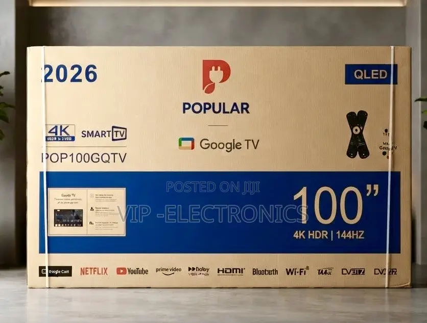 POPULAR 100 Inch TV 4K HDR 144Hz Google Smart QLED TV – POP100GQTV 🔥📺