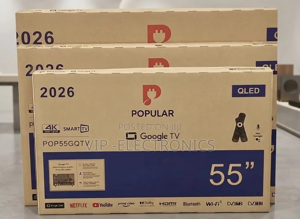 POPULAR 55 Inch TV QLED Google Smart Frameless – 4K UHD New 2026 🔥📺