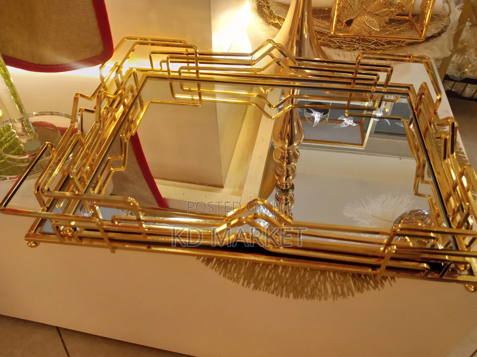 Golden Glass Tray