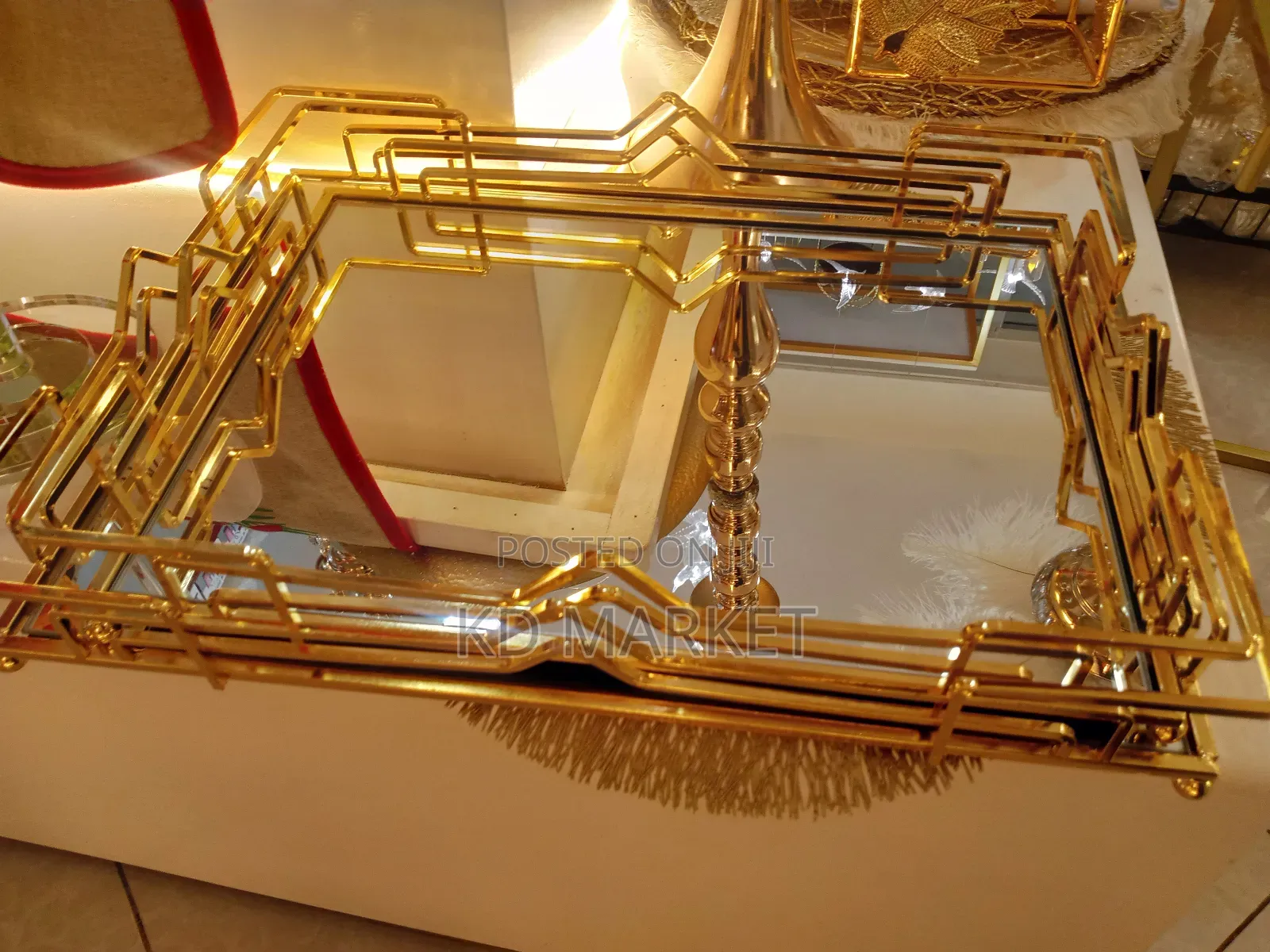 Golden Glass Tray