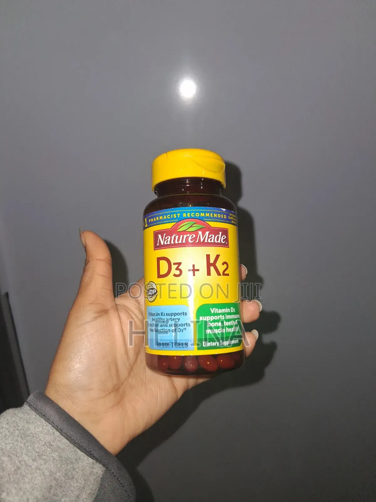 Nature Made D3+K2 30 Softgels for Bone Teeth & Muscle Health From USA