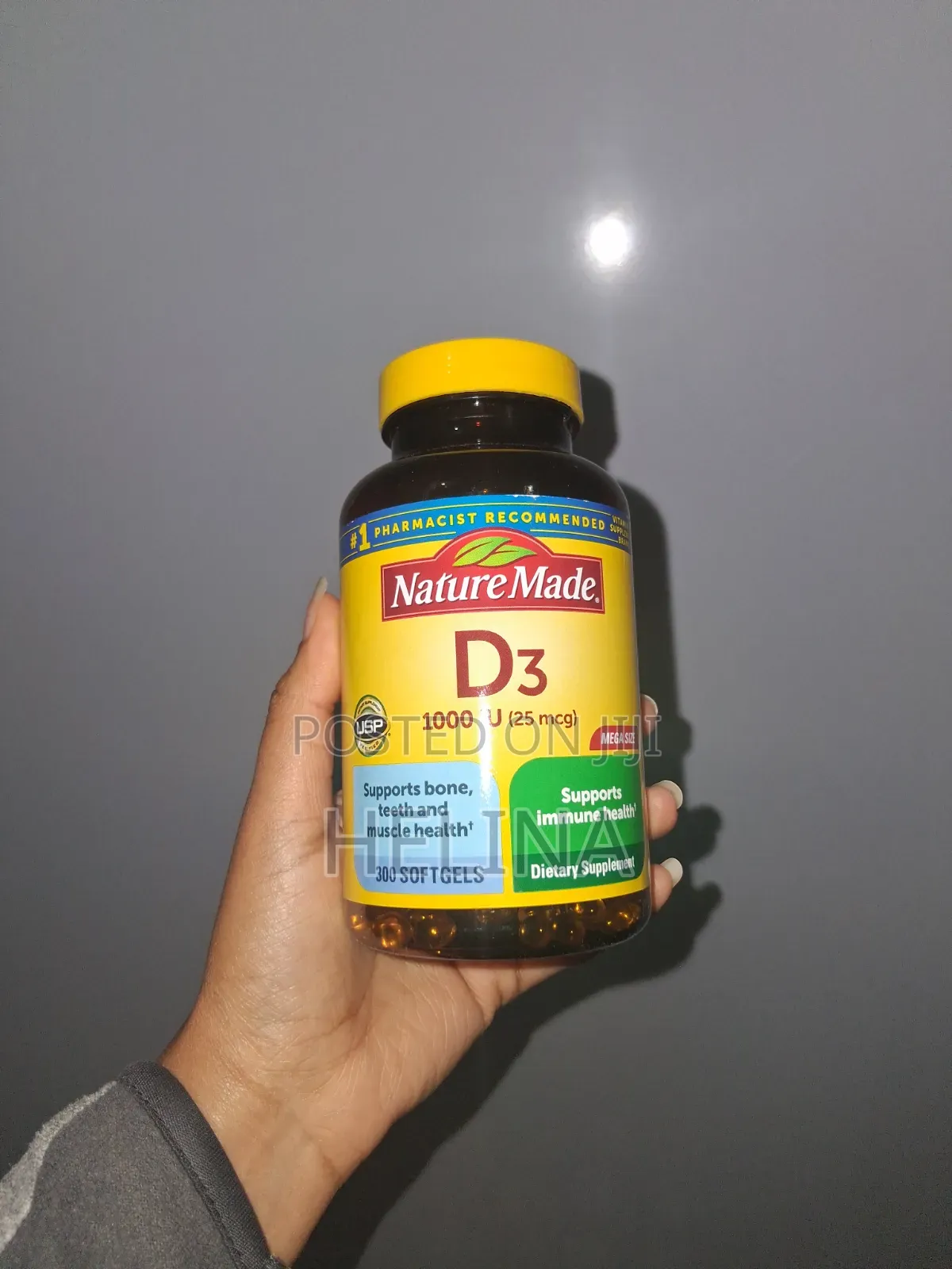 1000iu Vitamin D3 300 Softgels Support Bone,teeth & Muscle Health