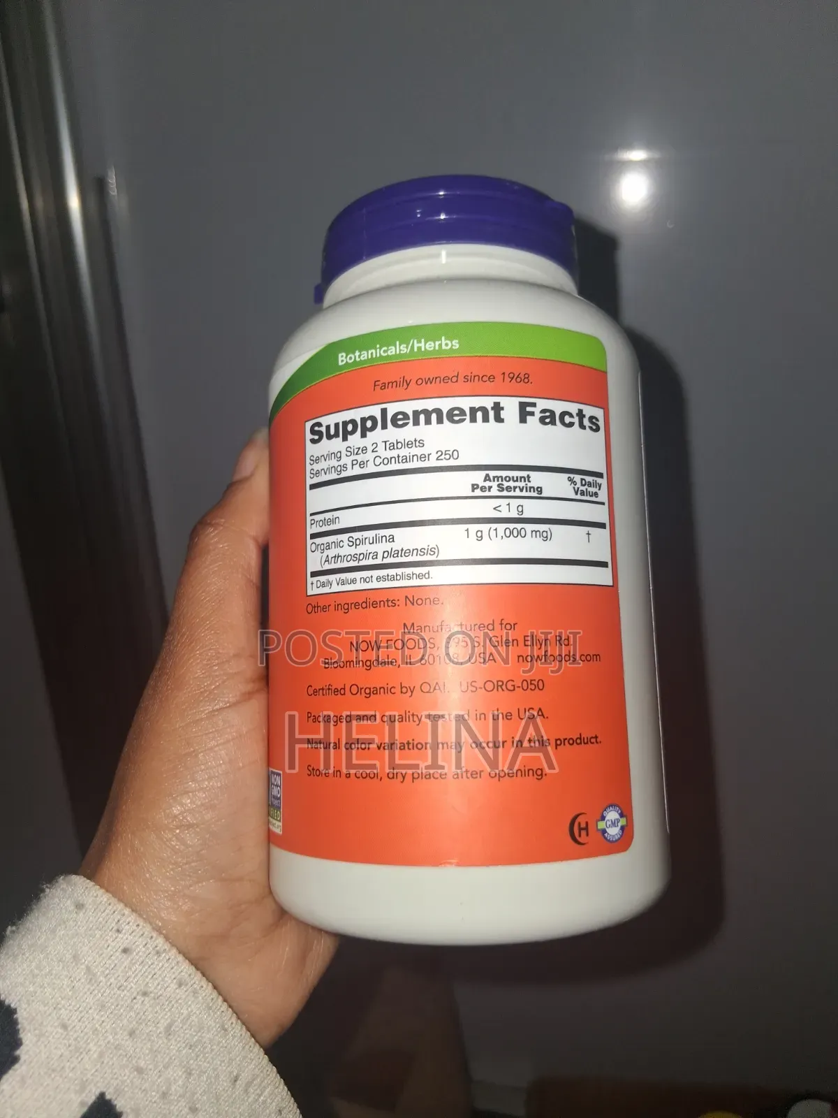 500 Tablets Certified Organic Super Green Spirulina Original From USA