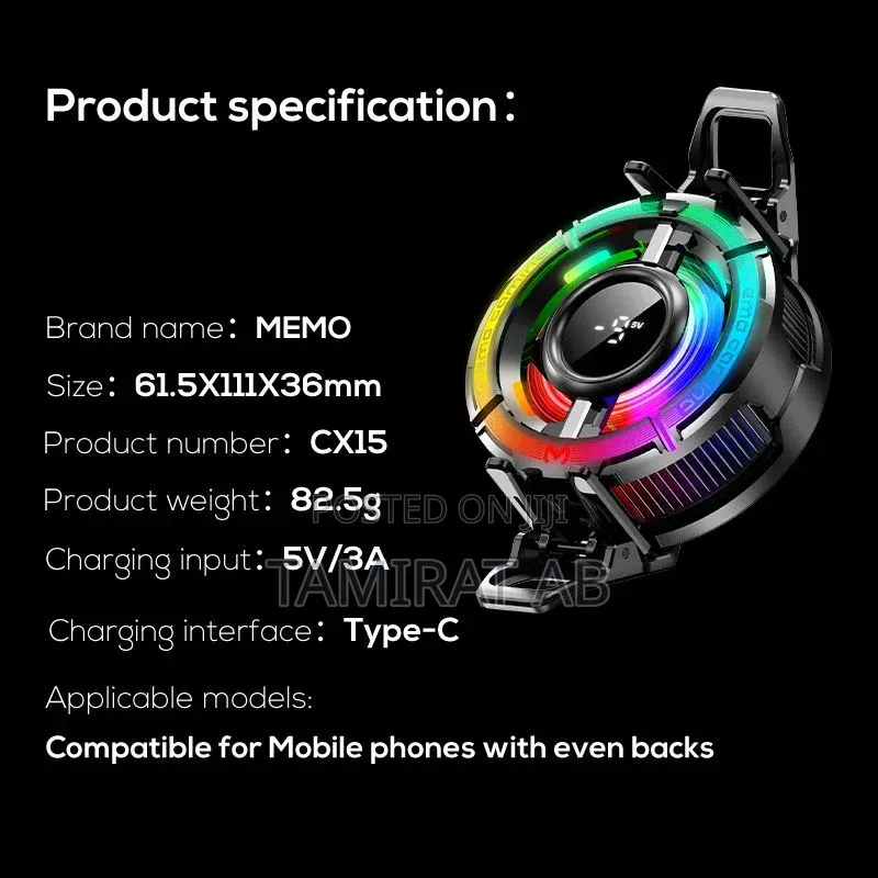 MEMO CX15 Magnetic 15W Phone Cooler: Advanced Thermal Control