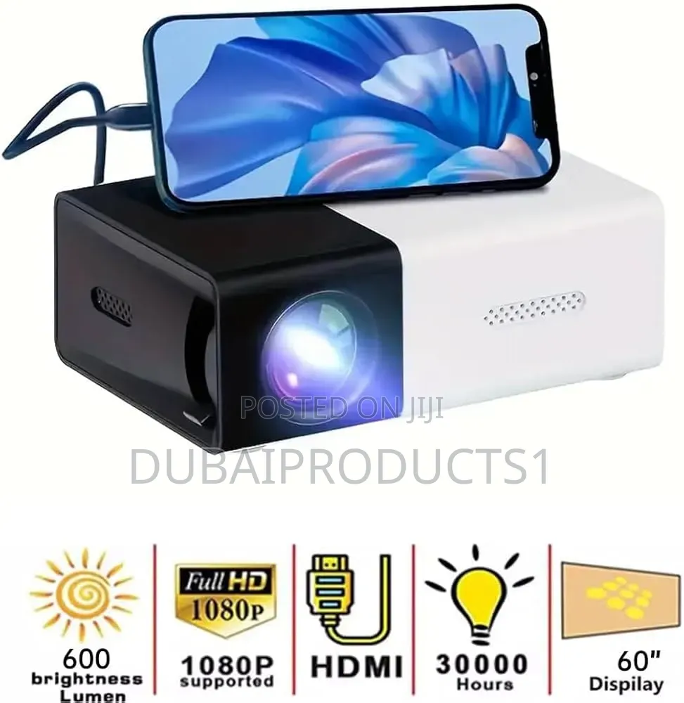 Mini Portable 1080P LED Projector for Home Party Meeting Theater