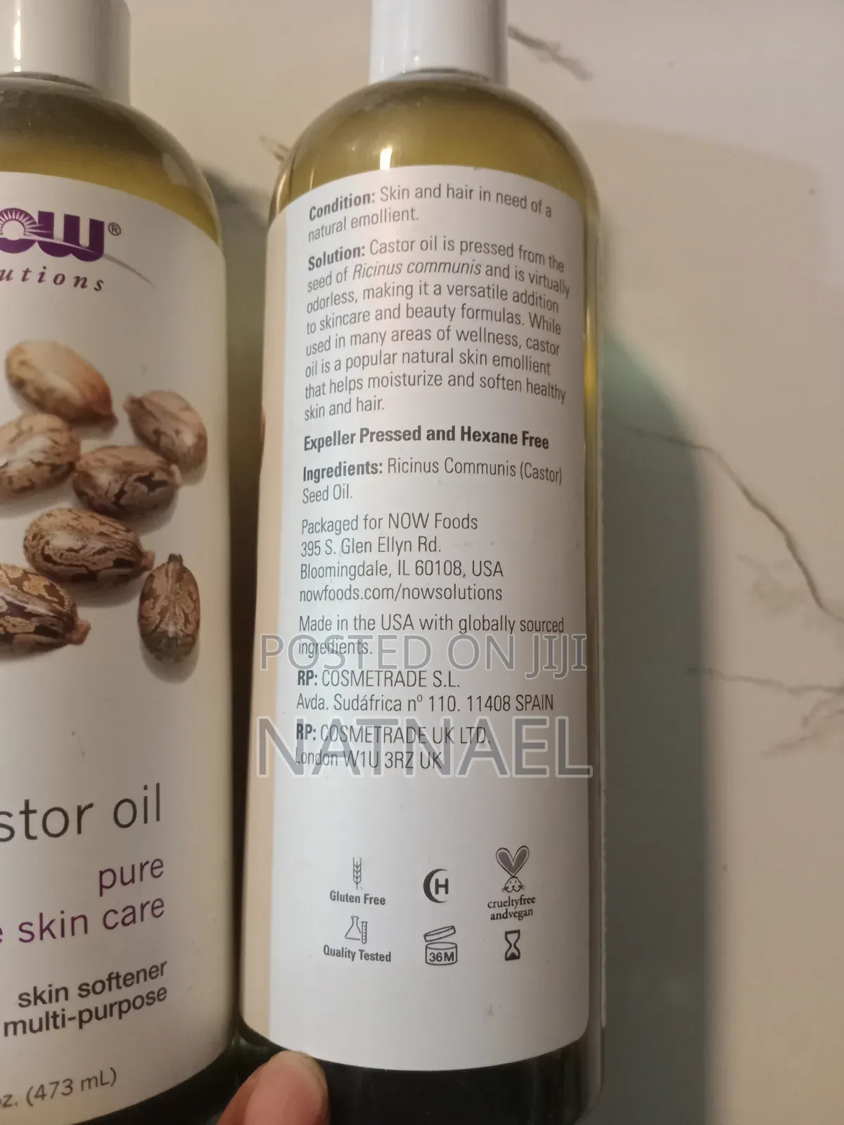 NOW Organic Castor Oil 100% Pure Cold-Pressed Organic Hexane-Free
