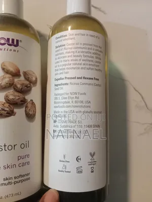 NOW Organic Castor Oil 100% Pure Cold-Pressed Organic Hexane-Free