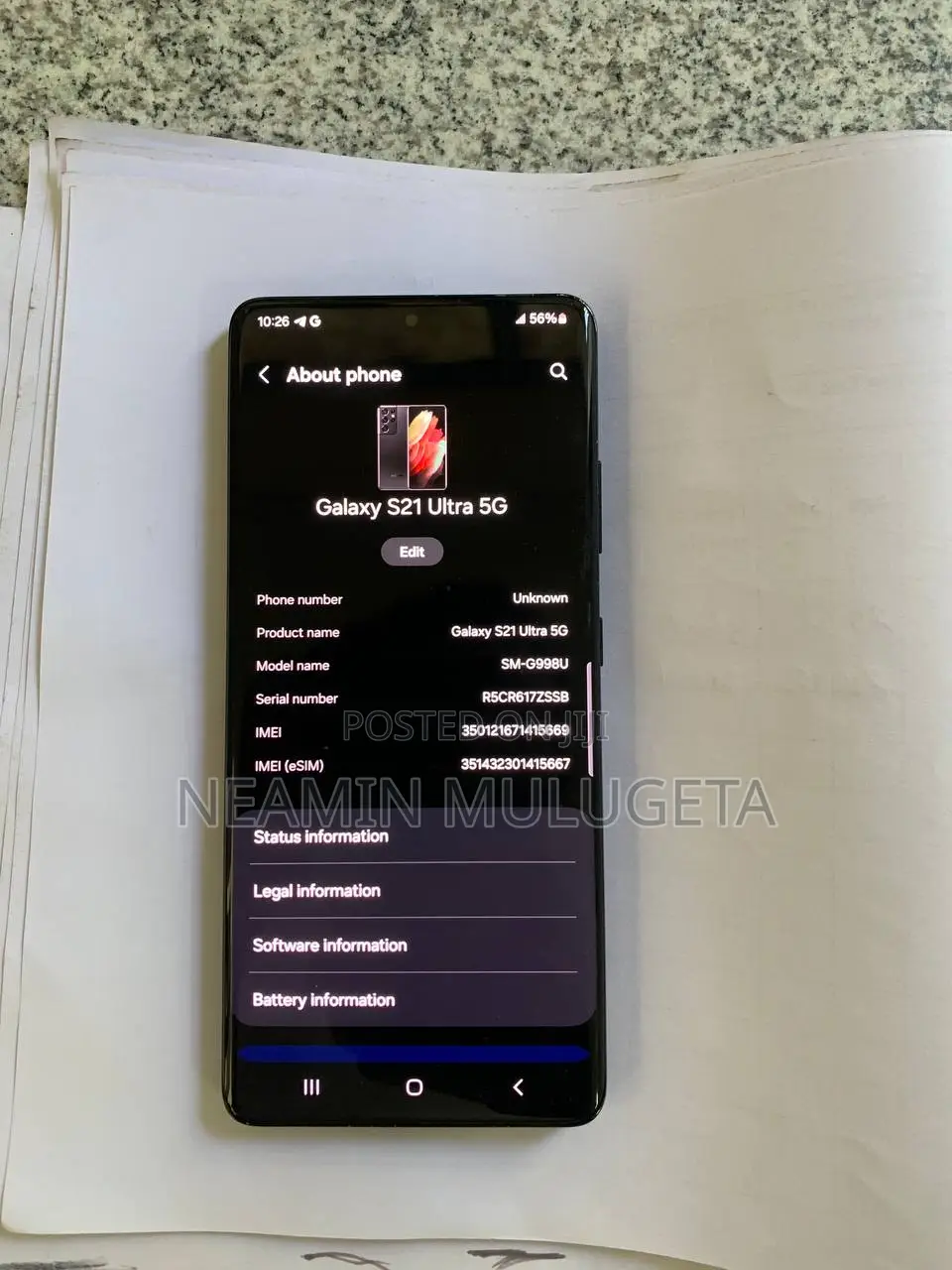 Samsung Galaxy S21 Ultra 5G 128 GB Black