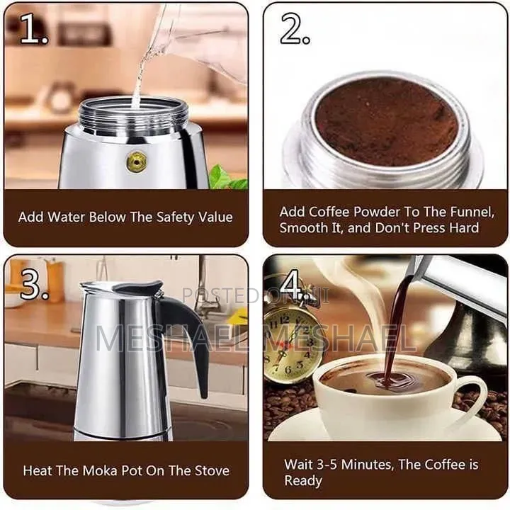 ✅ Stainless Steel Espresso Maker