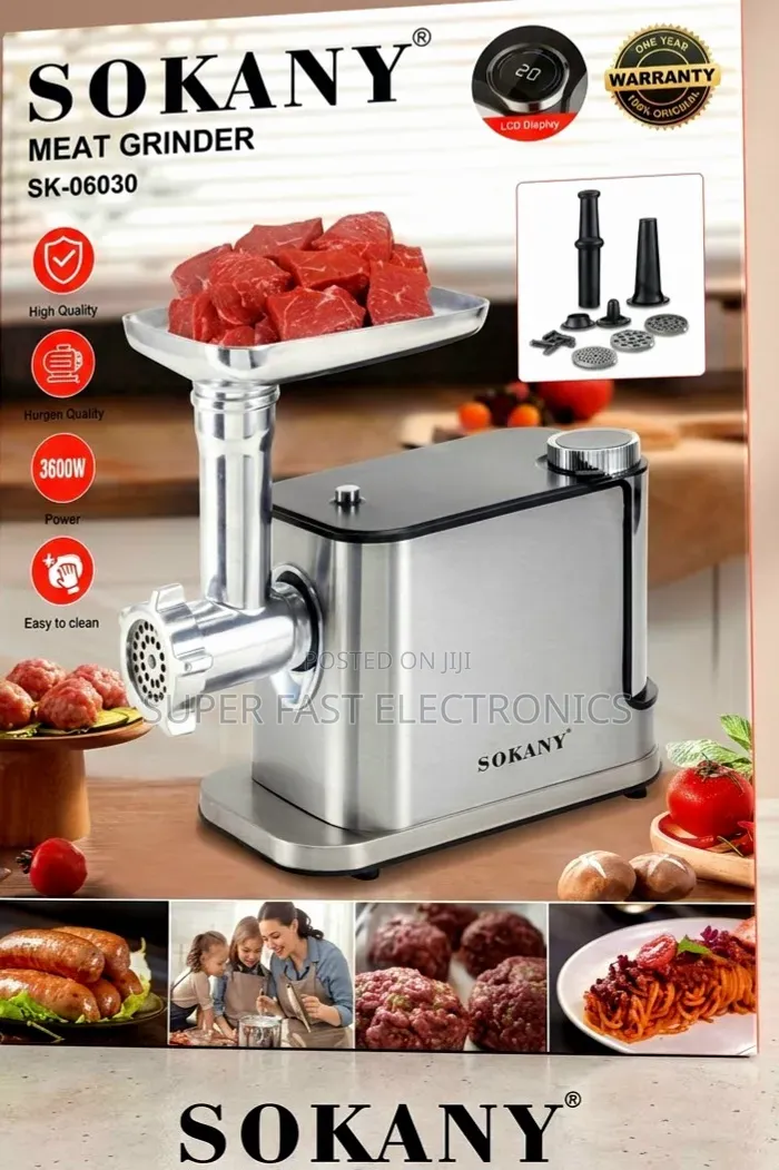 Sokany Electric Meat Grinder 3600W – Heavy Duty Stainless Steel Food