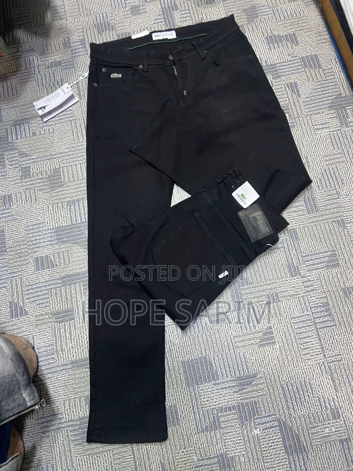 Brand New Lacoste Black Slim-Fit Jeans