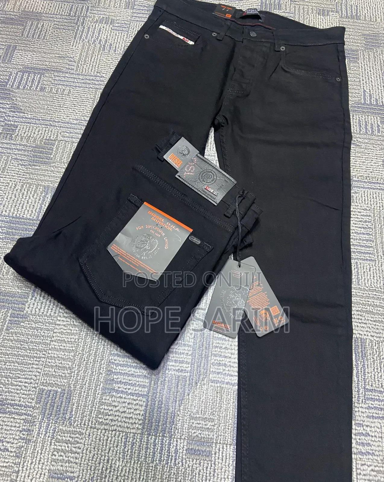 Diesel Men's Premium Black Jeans