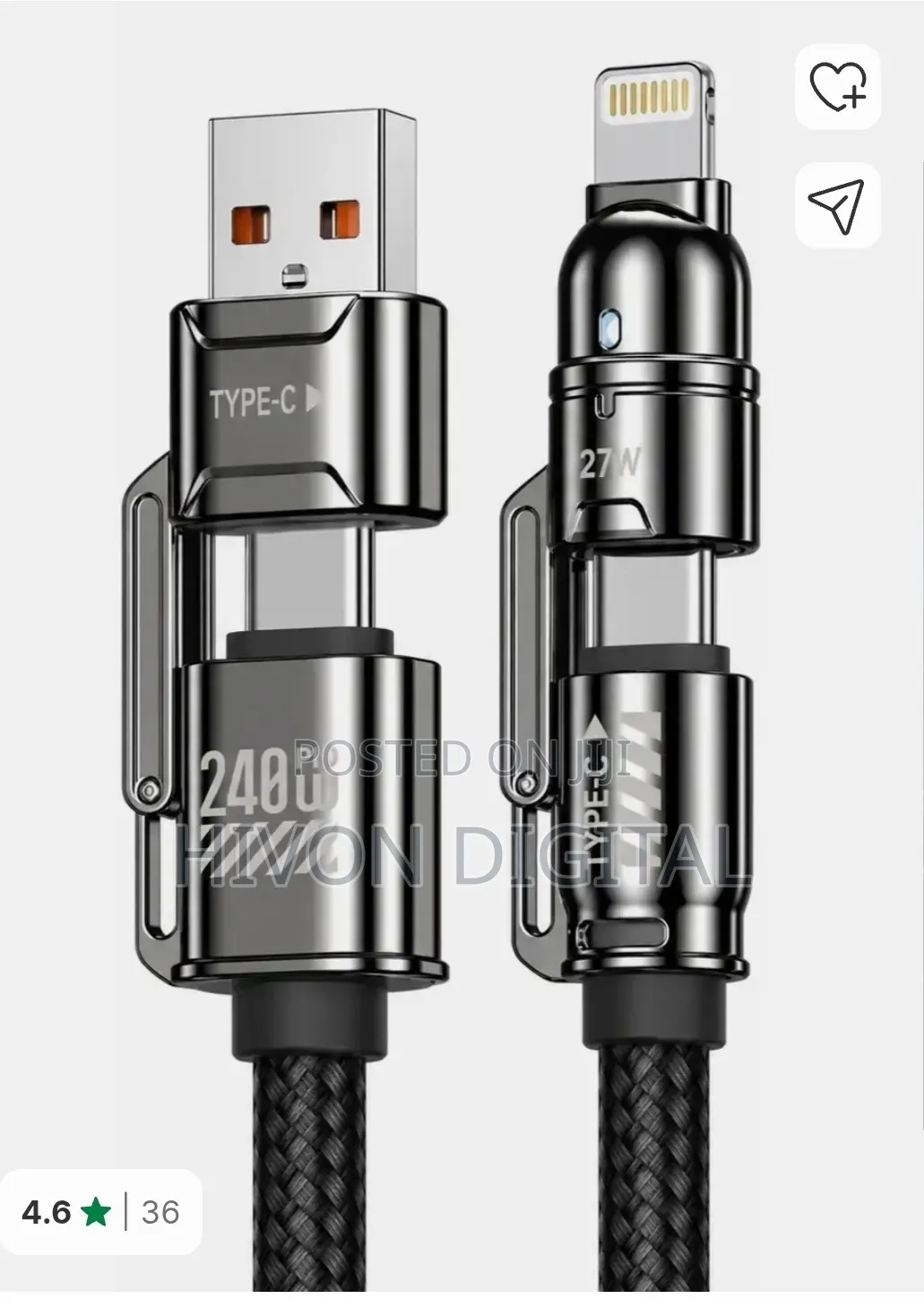 Original 4 in 1 Charger and Data Cable