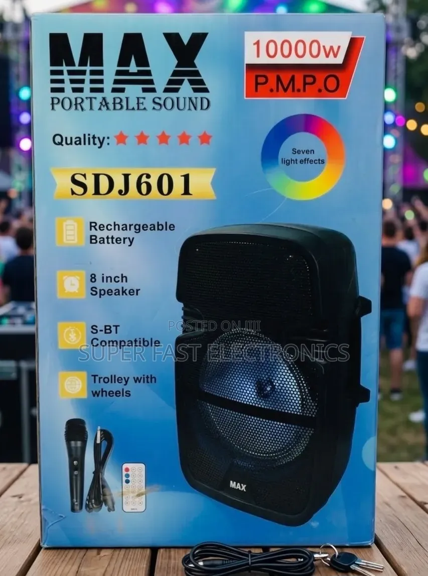 MAX Portable Speaker System — 10,000W P.M.P.O