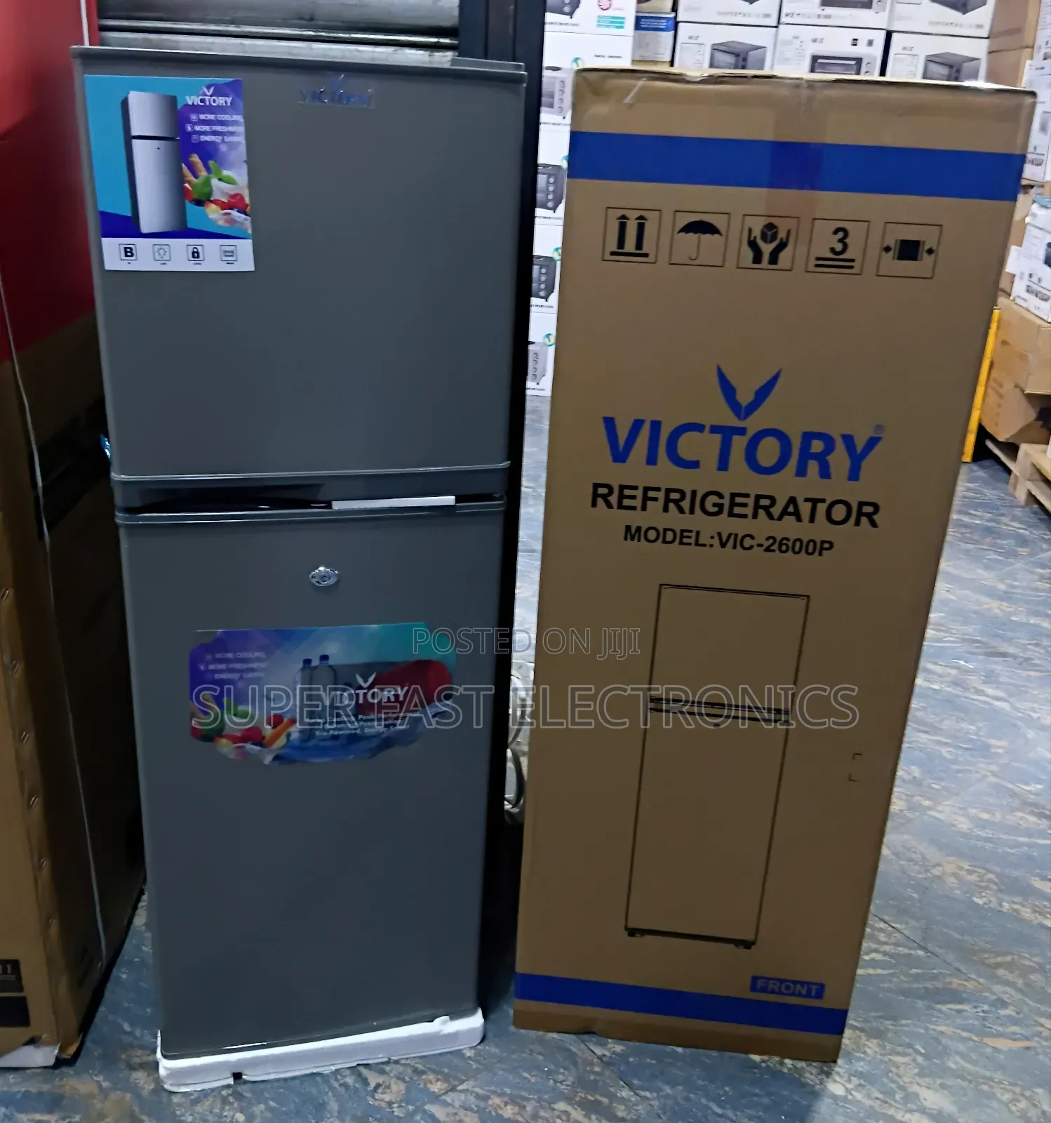 VICTORY Refrigerator - Charcoal Gray
 Compact Top-Mount 260