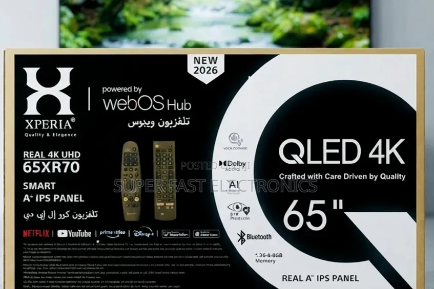 XPERIA 65 Inch TV QLED 4K Smart TV – webOS Hub, A+ IPS Panel, New 2026
