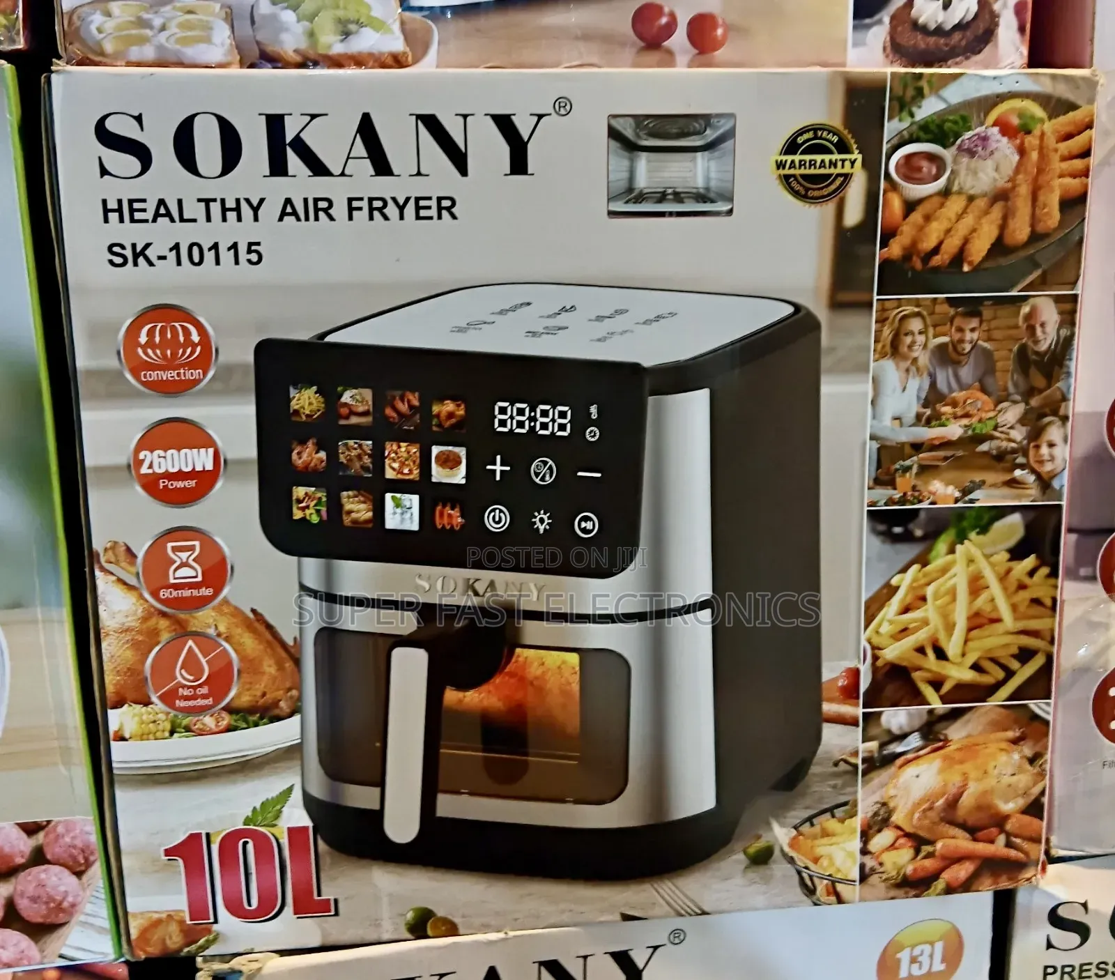 SOKANY Air Fryer 10L Digital  – 2600W Large Capacity