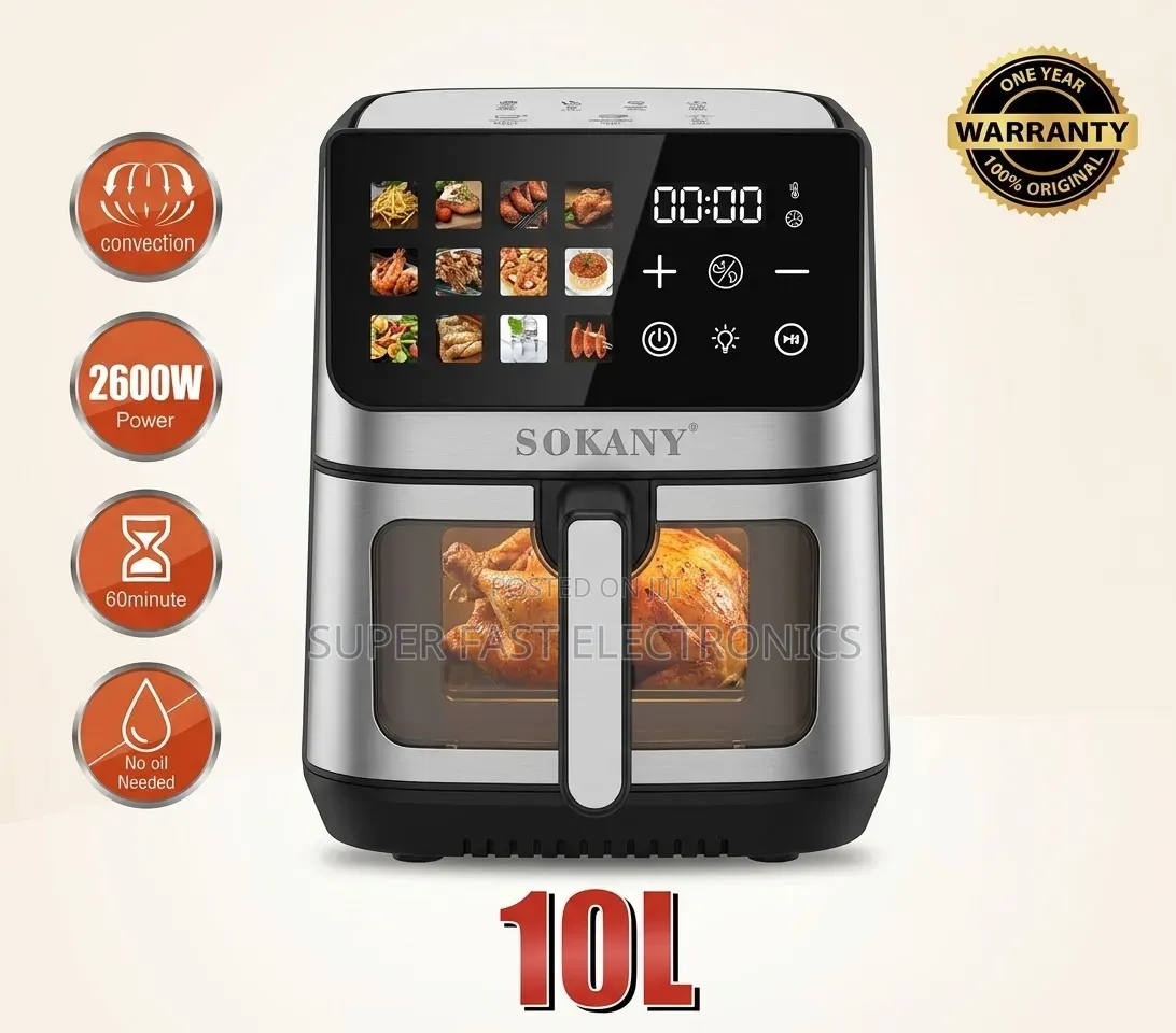 SOKANY Air Fryer SK-10115 Healthy  – 10L Digital, 2600W