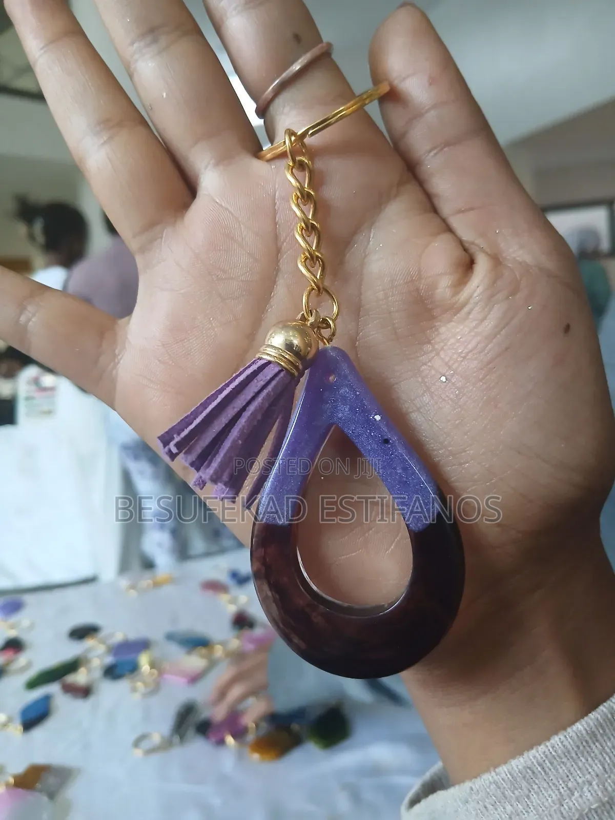 Handmade Epoxy Keychain | በእጅ የተሰራ የሚያምር ቁልፍ ማንጠልጠያ 🔑✨