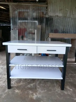 Wooden Computer Desk With 2 Drawers & Shelves