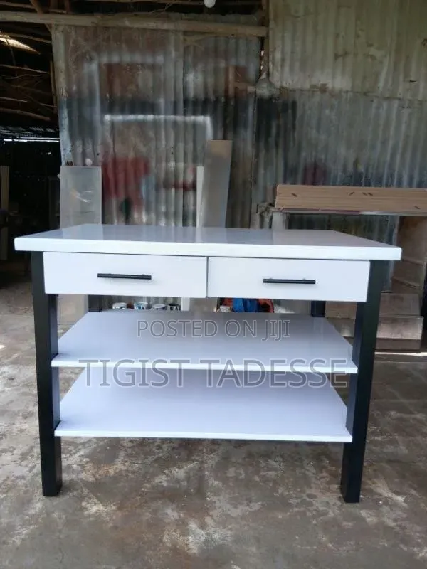 Wooden Computer Desk With 2 Drawers & Shelves