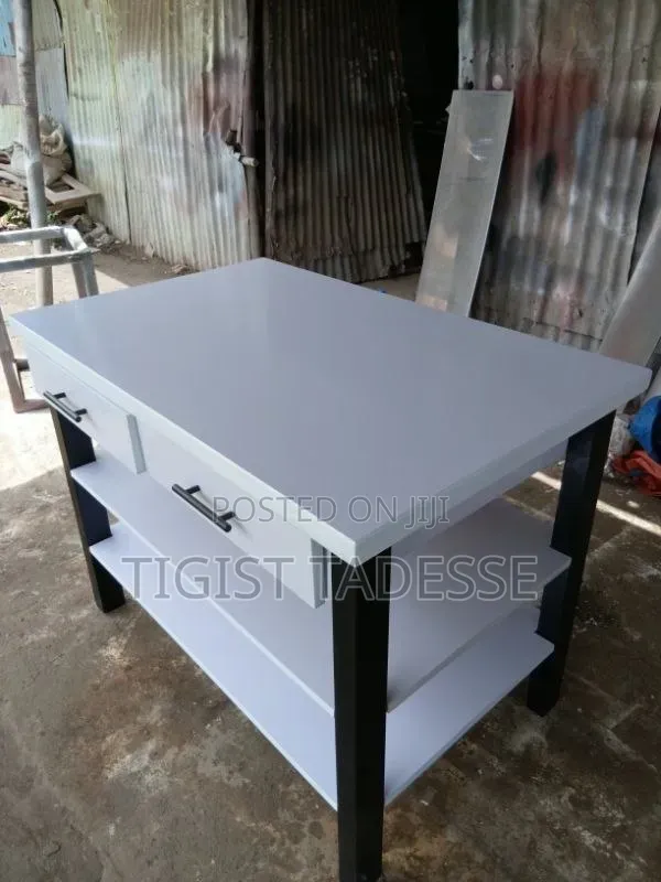 Wooden Computer Desk With 2 Drawers & Shelves