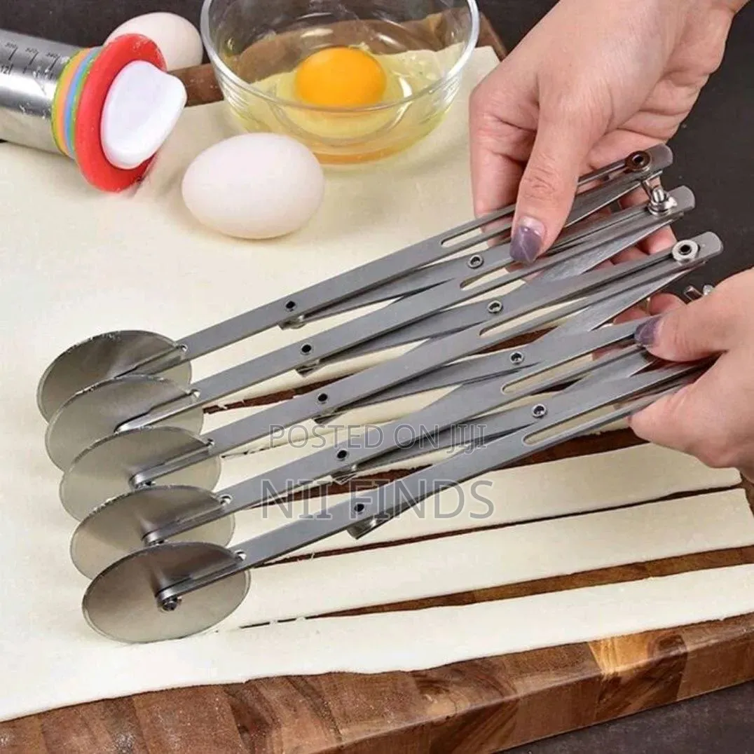 5 Wheel Pastry Cutter Stainless Steel Expandable