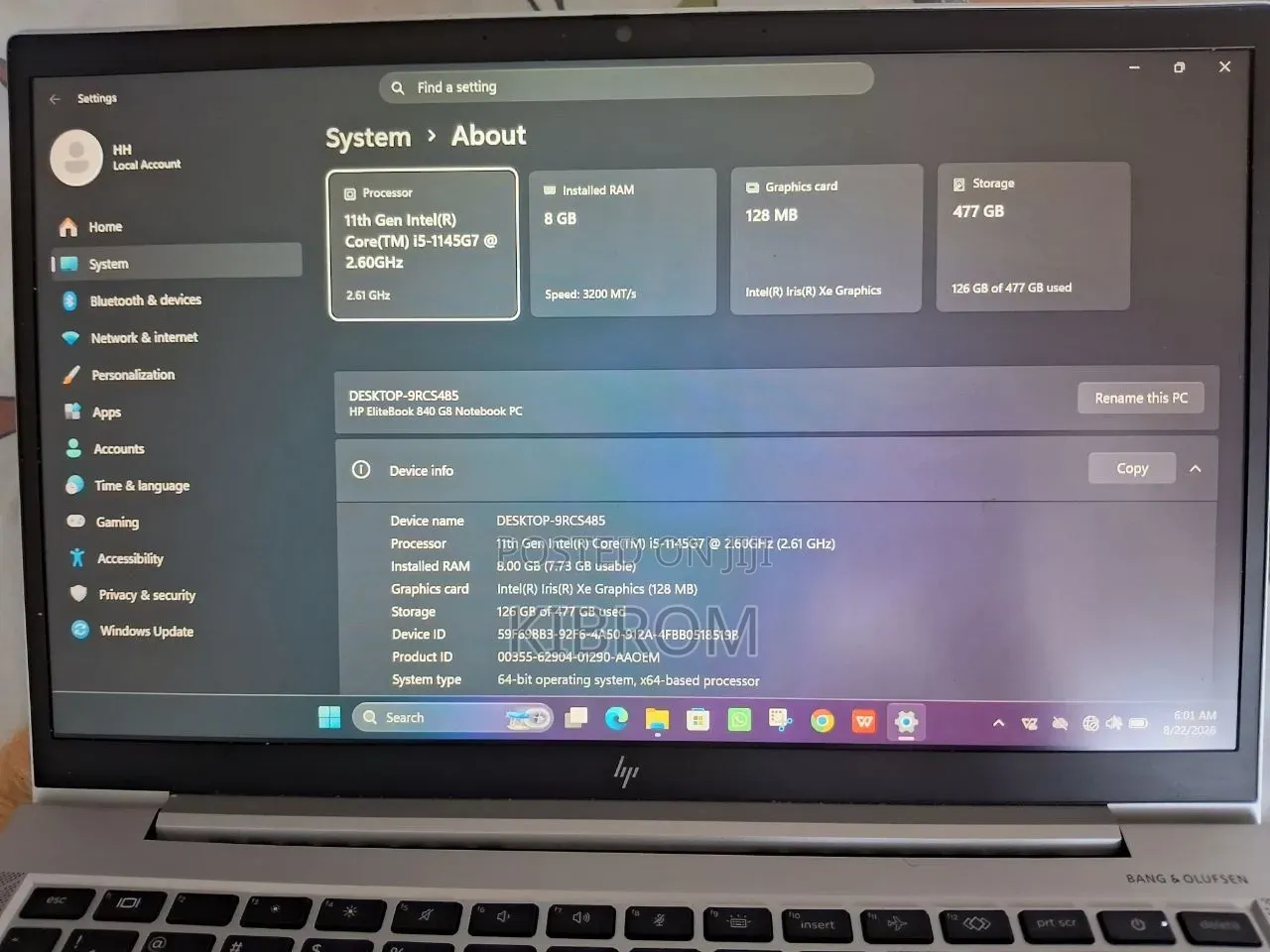 Laptop HP EliteBook 840 8GB Intel Core i5 SSD 500GB