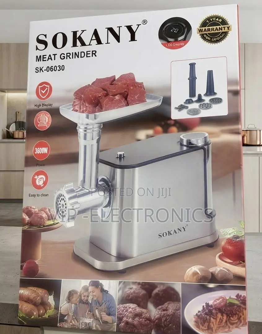 Sokany Meat Grinder Powerful 3600W Motor, High-Quality Stainless Steel