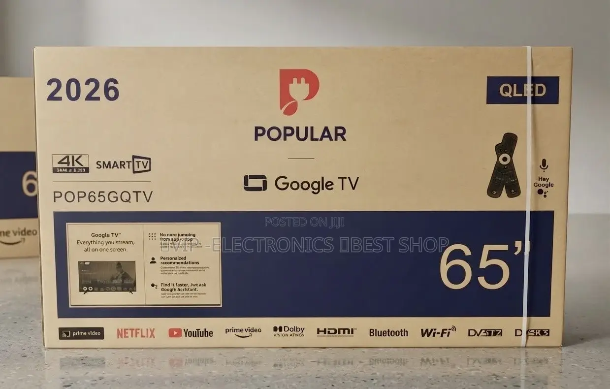POPULAR 65 Inch TV QLED 4K Google Smart TV – POP65GQTV 🔥📺